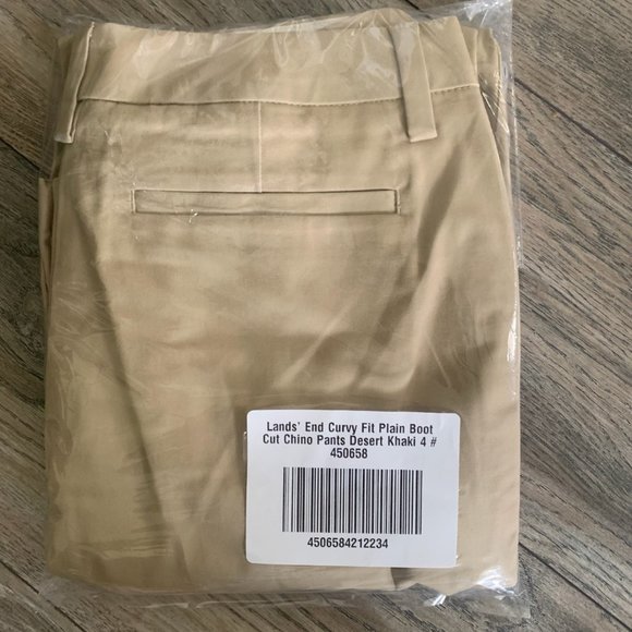 NWT LANDS' END CURVY FIT PLAIN FRONT BOOT CUT CHINO PANTS DESERT KHAKI 0 - Picture 16 of 16